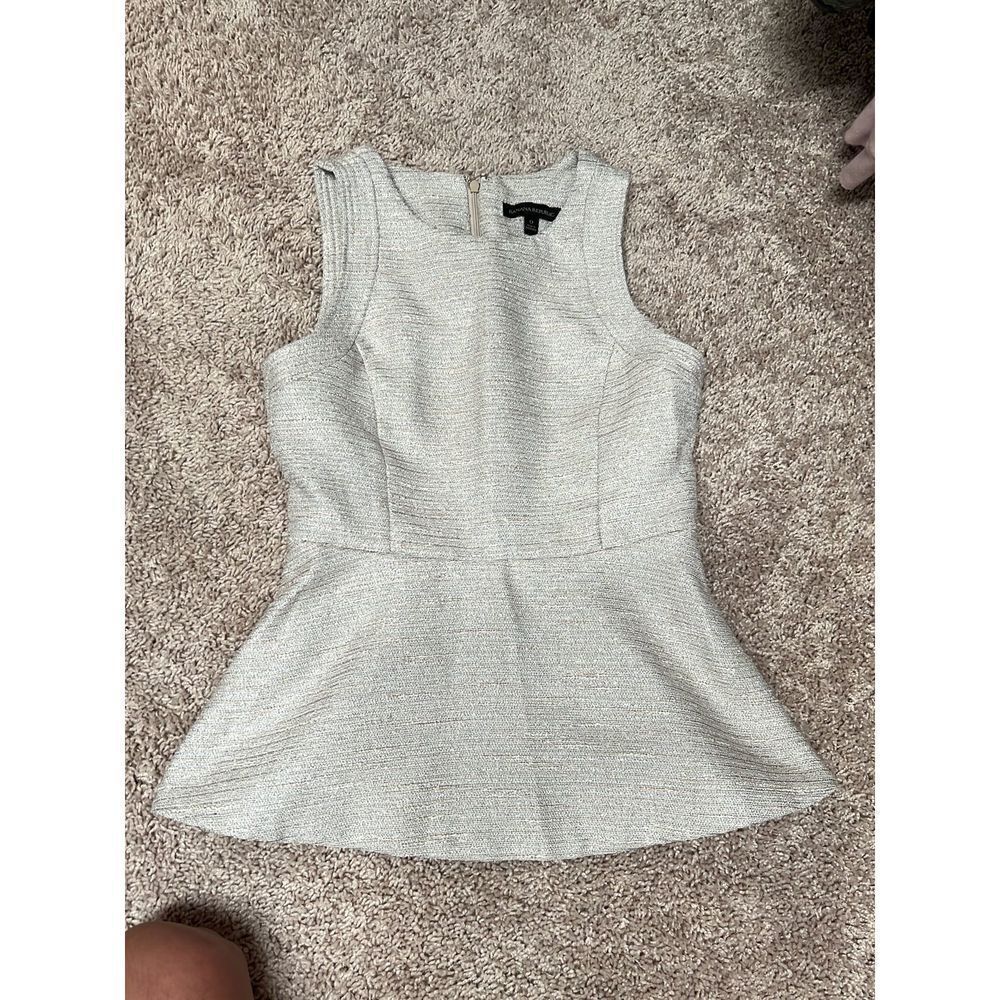 Banana Republic Tweed Sleeveless Peplum Double-lined Blouse Top Career Work Suit